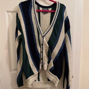 Vintage Chaps Ralph Lauren Multicolor Striped Cardigan